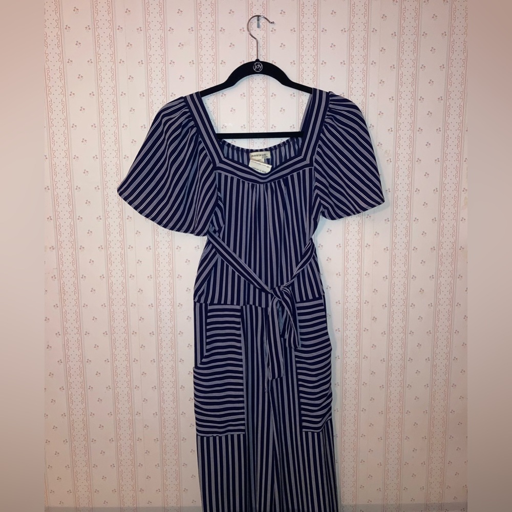 Brand NEW! Gorgeous navy striped jumpsuit! Size large